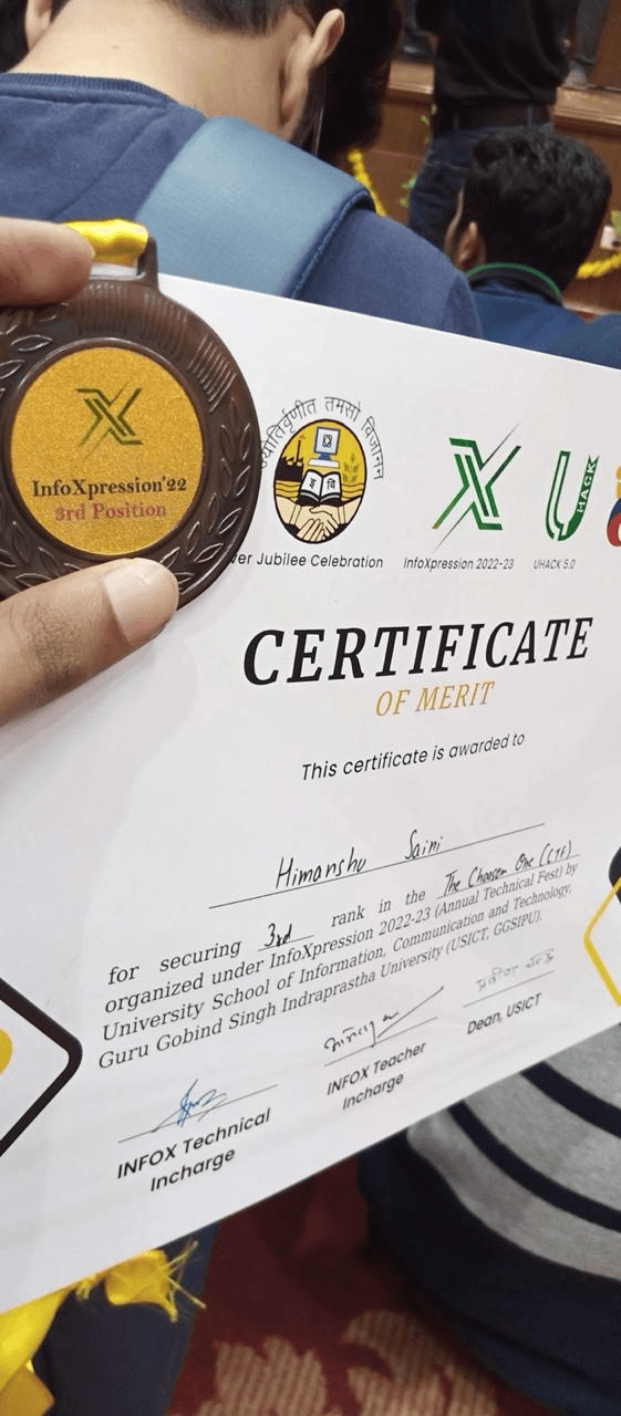 InfoXpression The Chosen One CTF certificate photo