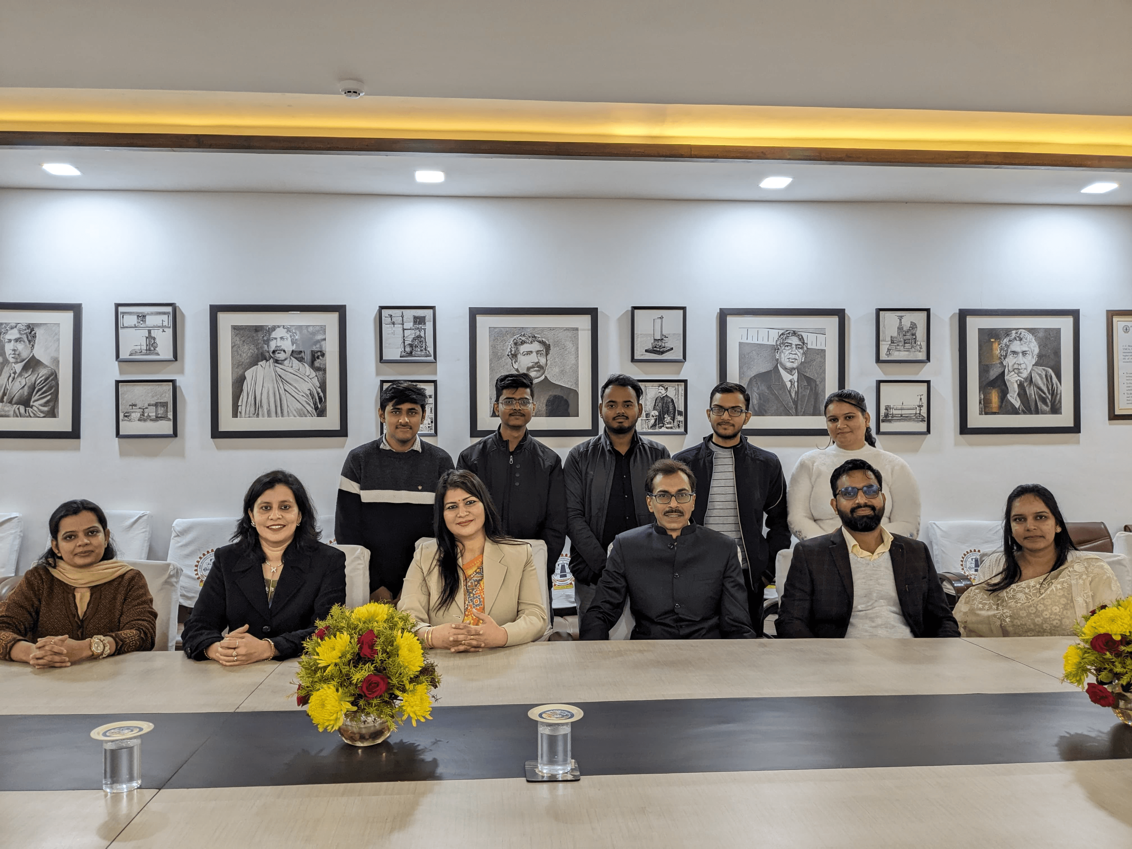 University website build team photo with teachers